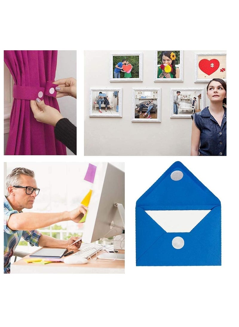 Excefore Self Adhesive Dots Tapes Sticky Back Coins Dots with Hook and Loop Velcro Round Pads 30mm Diameter Strong Waterproof Round Dot Dots with Adhesive for Home Office School 300Pcs (150 Pairs) - Image 4