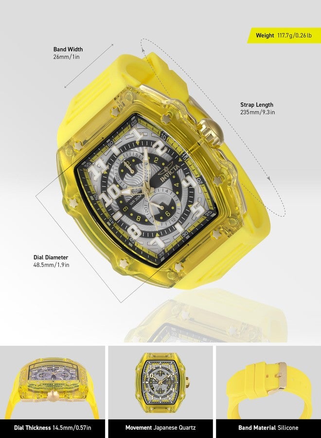 Invicta Racing Men 48.5mm Plastic Gold + Yellow Grey+Yellow dial VH61 Quartz - Image 3