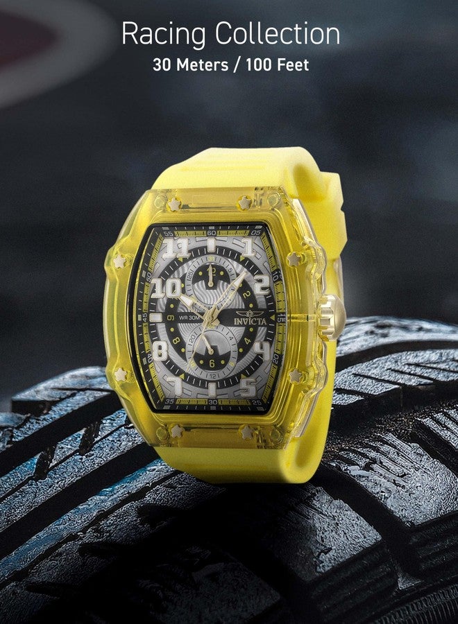 Invicta Racing Men 48.5mm Plastic Gold + Yellow Grey+Yellow dial VH61 Quartz - Image 5