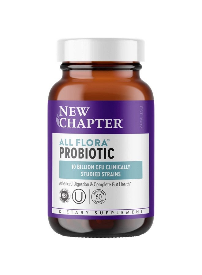New Chapter Probiotic Allflora 60 Ct (2 Month Supply) For Advanced  Immune Support With Prebiotics + Postbiotics For Women And Men + Saccharomyces Boulardii + 100% Vegan +  Nongmo + Shelf Stable - Image 1