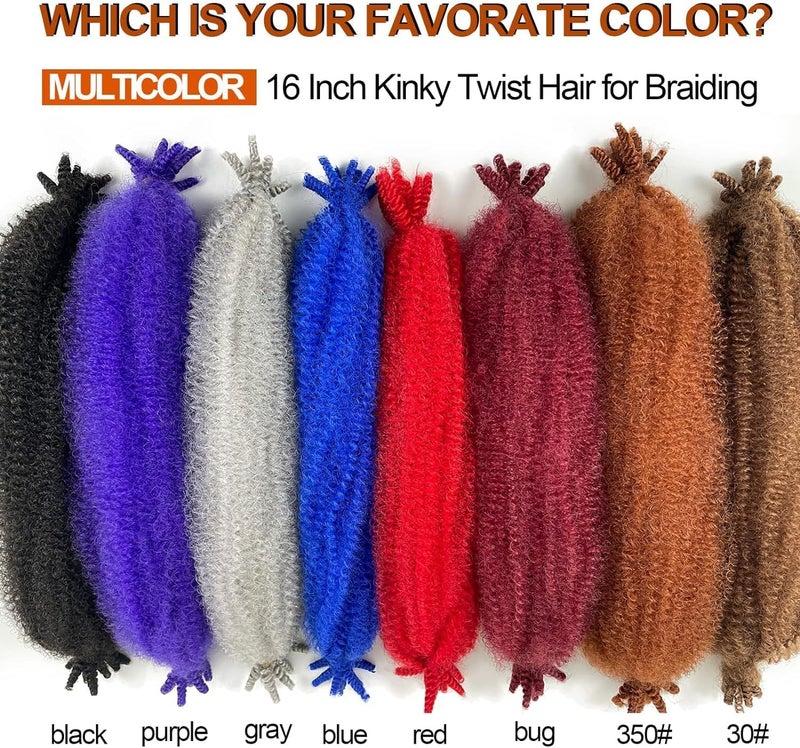 Chicmoi Marley Twist Braiding Hair Ombre 350 Springy Afro Twist Hair 16 Inch Twist Braiding Hair Extension for Passion Twist Hair T350 Spring Twist Crochet Hair for Black Women… - Image 5