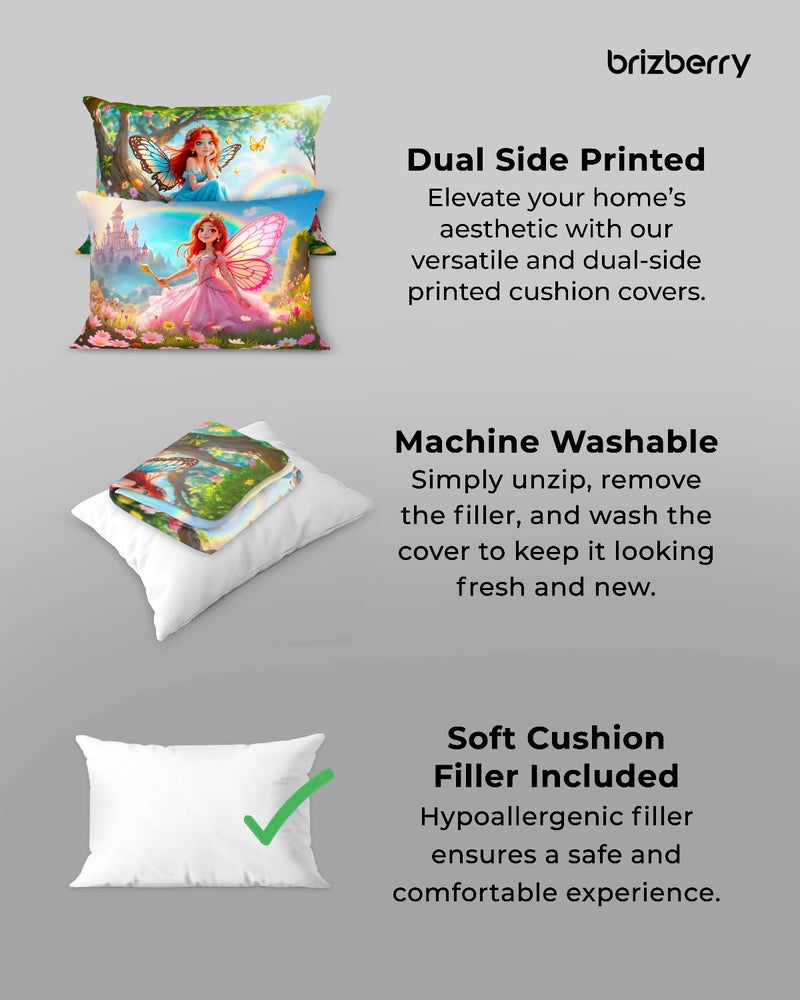 Brizberry® Kids Pillow Cushion with Super Soft Fabric | Animal & Cartoon Prints | 12x18 inches (Design 30) - Image 3