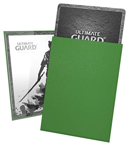 Ultimate Guard Katana Card Sleeves 100 Standard Size TCG Sleeves 66 x 91mm Green Back Tournament Quality No PVC AcidFree High Clarity - Image 1