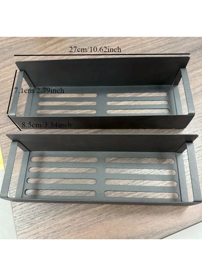 2pcs Black Magnetic Storage Baskets Carbon Steel No Drill Glue Required Multifunctional Organizer For Refrigerator Microwave Washing Machine Space Saving Side Spice Rack Holder For Kitchen Laundry Room Magnets For Refrigerator Sleek Basket Design - Image 4