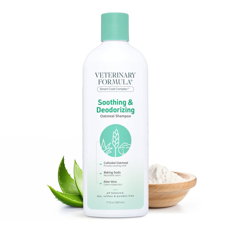 Veterinary Formula Smart Coat Complex Soothing and Deodorizing Oatmeal Shampoo for Dogs 17 Fl oz Baking Soda Eliminates Odors Aloe Vera Oatmeal Cleanse and Hydrate Skin LongLasting Fragrance - Image 2