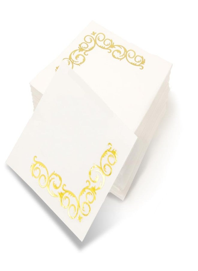 AIPOKE 80-Pack Gold Napkins: 6.5 x 6.5 Inches, 2-Ply Paper Cocktail Napkins for Parties & Events - Image 1