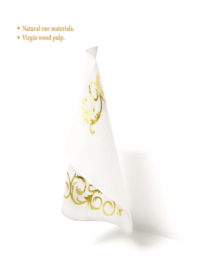 AIPOKE 80-Pack Gold Napkins: 6.5 x 6.5 Inches, 2-Ply Paper Cocktail Napkins for Parties & Events - Image 4