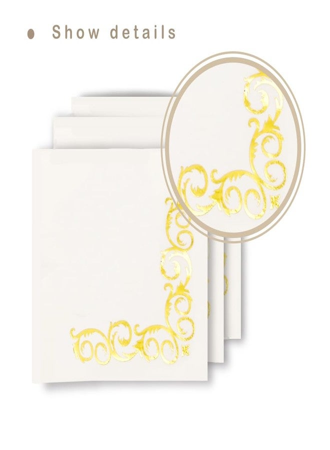 AIPOKE 80-Pack Gold Napkins: 6.5 x 6.5 Inches, 2-Ply Paper Cocktail Napkins for Parties & Events - Image 5