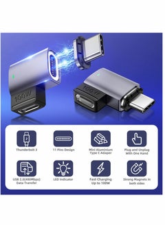 SYOSI USB C Magnetic Adapter 2 Pack Magnetic USB C Adapter 11Pins PD 100w Charge USB2.0 480Mbps Data Transfer Compatible with MacBook Pro Air USB C Laptop Devices  - Image 3