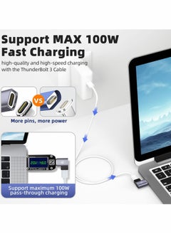 SYOSI USB C Magnetic Adapter 2 Pack Magnetic USB C Adapter 11Pins PD 100w Charge USB2.0 480Mbps Data Transfer Compatible with MacBook Pro Air USB C Laptop Devices  - Image 2