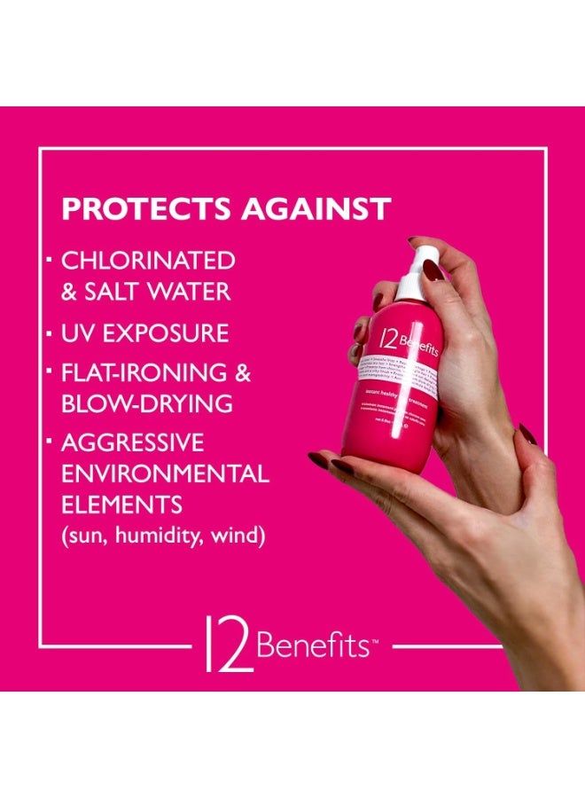 12 Benefits 12 Benefits Instant Healthy Hair Treatment - Leave In Conditioner Spray with Quaternium 39 and Silk Fibre Protein - Smooths Frizz, Strengthens & Repairs Damaged Hair - (6 Fl Oz), Packaging May Vary  - Image 3