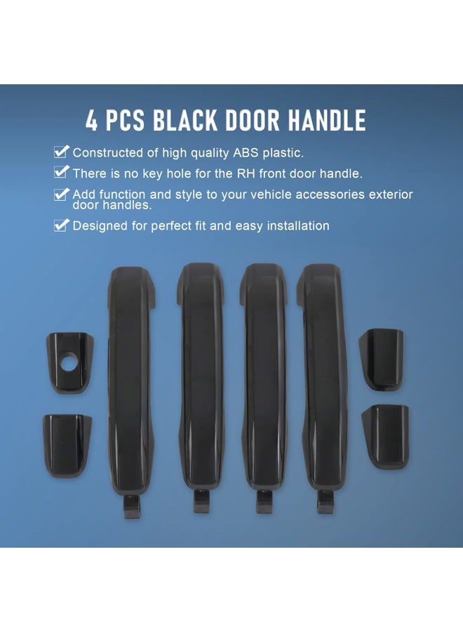 LDMINDA Exterior Black Outside Door Handle Front Rear Driver Passenger 4PCS Fits For Cadillac Escalade Chevy Avalanche Silverado Suburban GMC Sierra Yukon 2007-2014 Replace 20828258 22738721 25960525 22738722 - Image 4