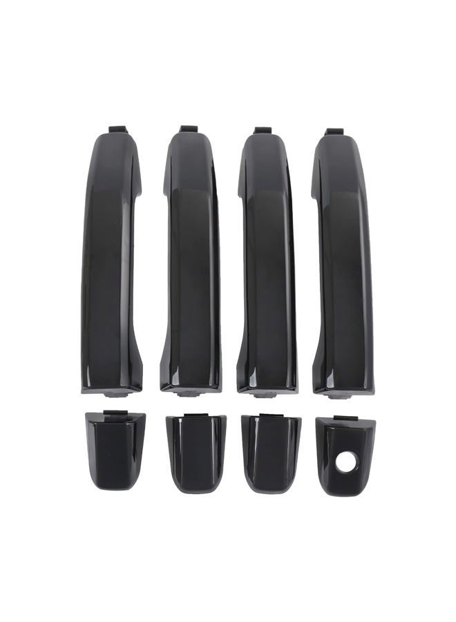 LDMINDA Exterior Black Outside Door Handle Front Rear Driver Passenger 4PCS Fits For Cadillac Escalade Chevy Avalanche Silverado Suburban GMC Sierra Yukon 2007-2014 Replace 20828258 22738721 25960525 22738722 - Image 1