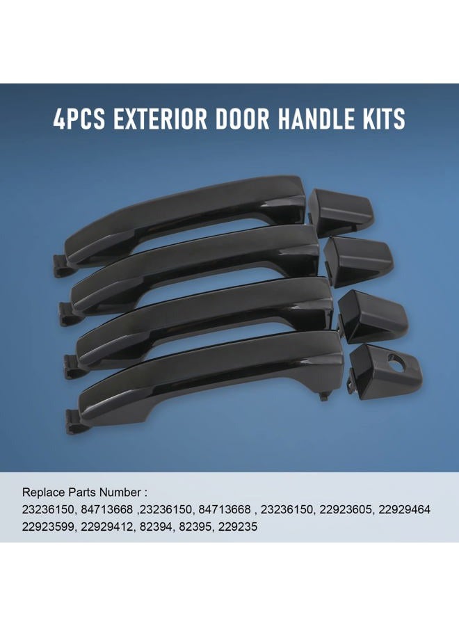 LDMINDA Exterior Black Outside Door Handle Front Rear Driver Passenger 4PCS Fits For Cadillac Escalade Chevy Avalanche Silverado Suburban GMC Sierra Yukon 2007-2014 Replace 20828258 22738721 25960525 22738722 - Image 2
