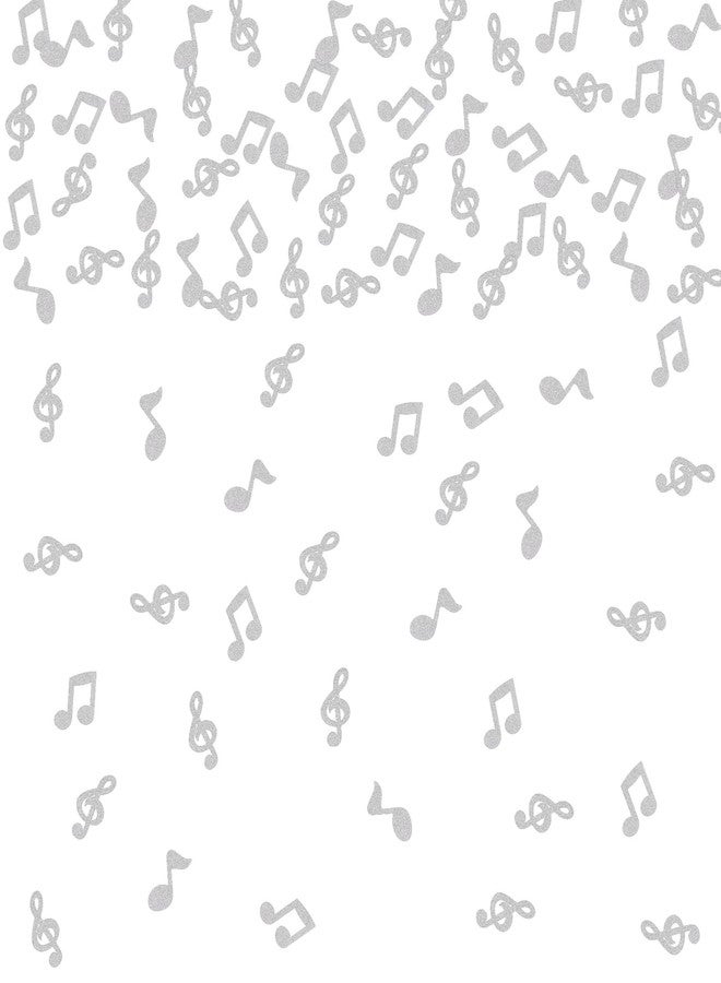 Helewilk Silver Glitter Musical Note Confetti, Note Cutouts Confetti, Musical Party Music Theme Birthday Anniversary Engagement Baby Shower Wedding Karaoke Party Table Decoration Scatters, 120 Pcs - Image 1