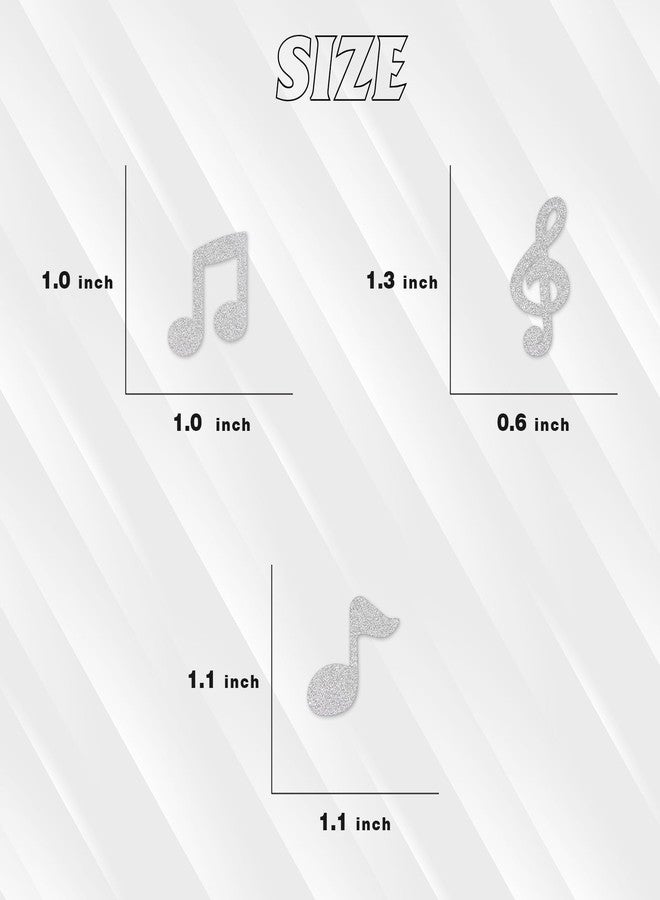 Helewilk Silver Glitter Musical Note Confetti, Note Cutouts Confetti, Musical Party Music Theme Birthday Anniversary Engagement Baby Shower Wedding Karaoke Party Table Decoration Scatters, 120 Pcs - Image 2
