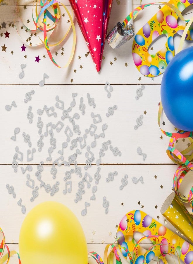 Helewilk Silver Glitter Musical Note Confetti, Note Cutouts Confetti, Musical Party Music Theme Birthday Anniversary Engagement Baby Shower Wedding Karaoke Party Table Decoration Scatters, 120 Pcs - Image 5