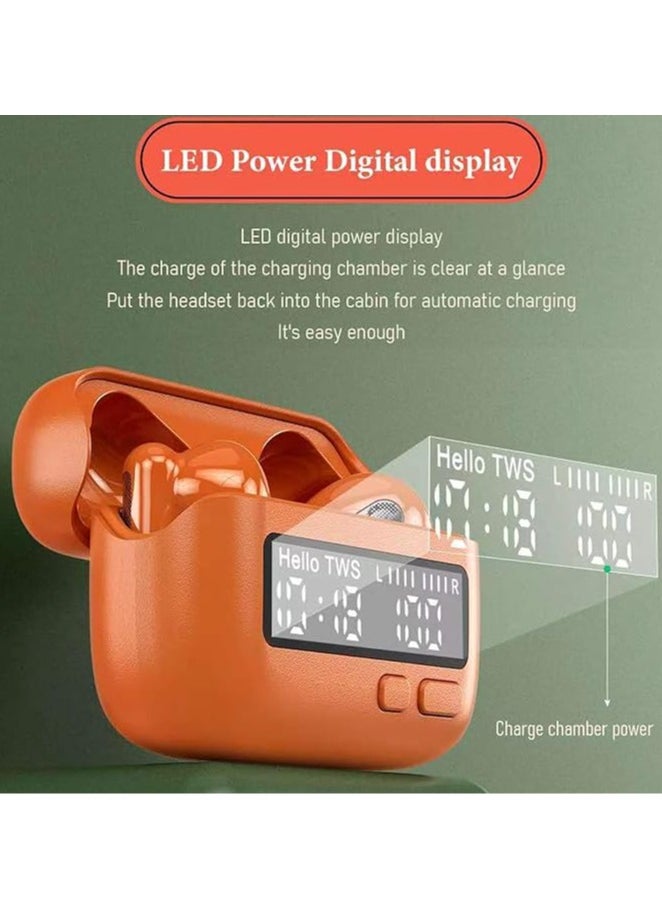 General - BPG - Portable Wireless Bluetooth Headset (Orange), LED Power & Time Display, and Stopwatch Function for Gym & Outdoor Sports - Image 1