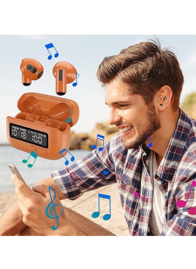 General - BPG - Portable Wireless Bluetooth Headset (Orange), LED Power & Time Display, and Stopwatch Function for Gym & Outdoor Sports - Image 1