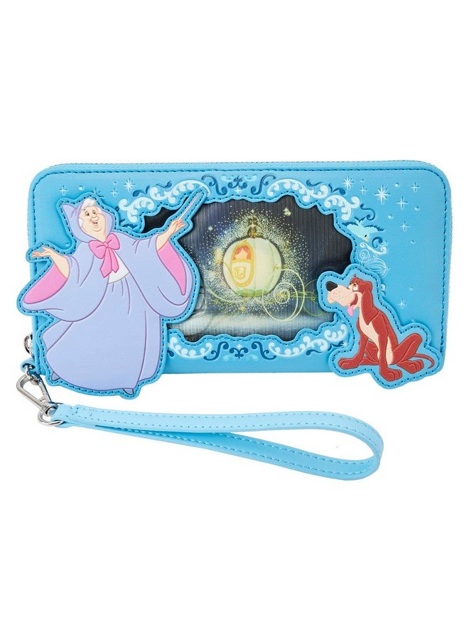 Loungefly Disney Cinderella Lenticular Princess Series Zip Around Wristlet Wallet - Image 1