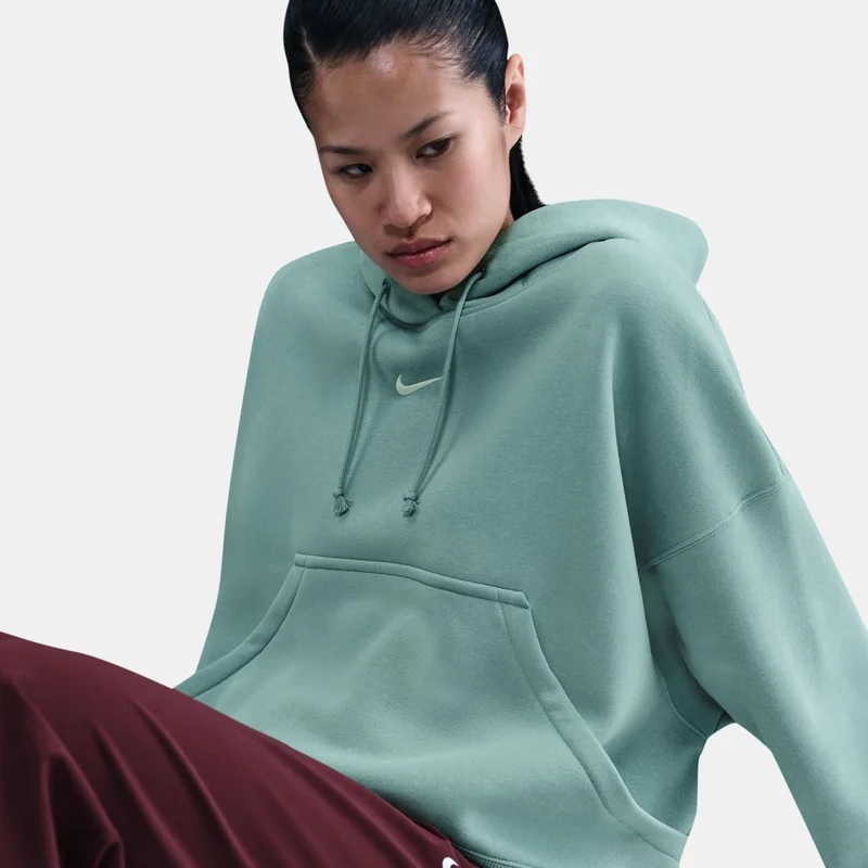 Nike Grey Women's Sportswear Phoenix Fleece Hoodie for Women | Best Price UAE