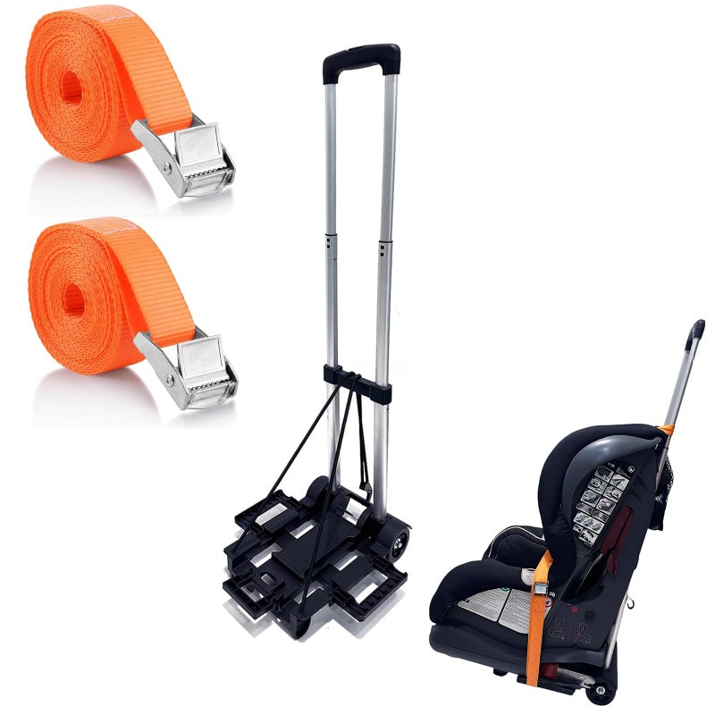 GUCHO Car Seat Travel Cart for Airport - Carseat Roller for Traveling. Extendable Base Plate, Foldable, storable, and stowable Under Your Airplane seat or Over Head Compartment. - Image 1
