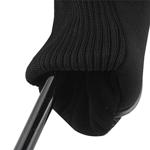 Andux Mesh Golf Hybrid Club Head Covers with Dial No. Tags 4pcs/Set (All The Same Size) Black/Black - Image 5