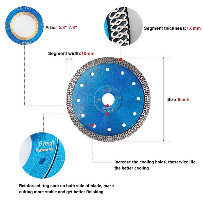 DAPRO 6" Super Thin Porcelain Tile Blade for Granite Marble Ceramic Tiles - Image 3