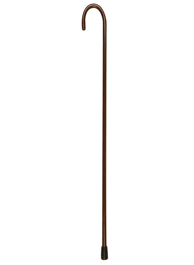 PCP Solid Ash Wood Cane, Round Handle, Crook Style, Walking Aid with Slip Resistant Rubber Grips, Mahogany - Image 2