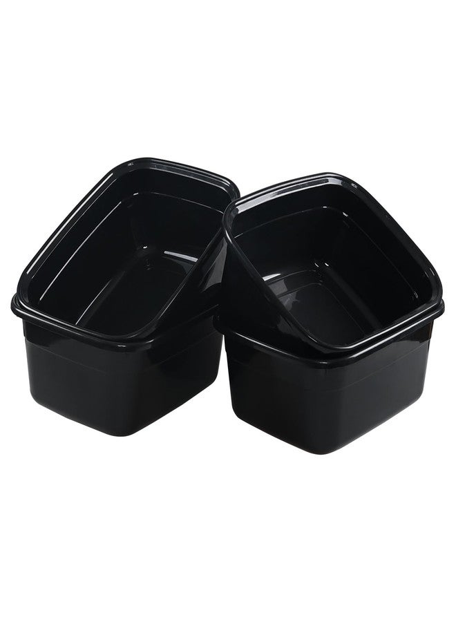 Asking 14 Quart Rectangular Plastic Dish Pan Tub, Portable Washbasin, Black - Image 1
