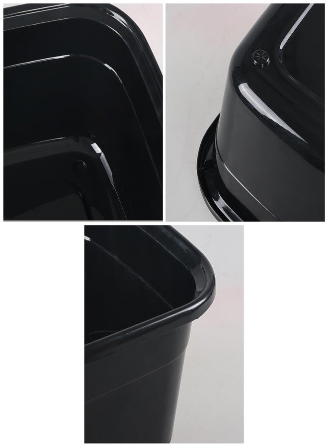 Asking 14 Quart Rectangular Plastic Dish Pan Tub, Portable Washbasin, Black - Image 3