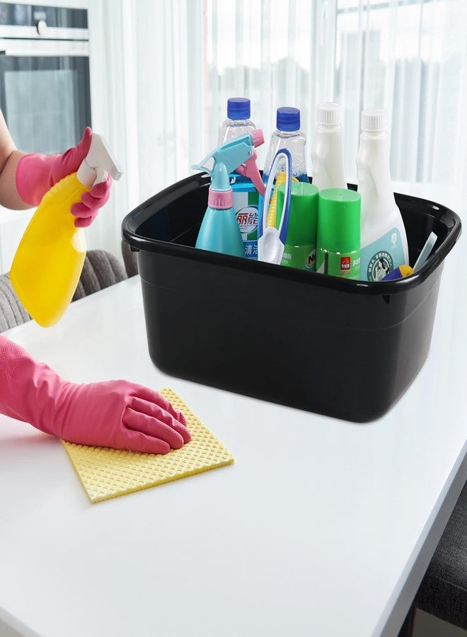 Asking 14 Quart Rectangular Plastic Dish Pan Tub, Portable Washbasin, Black - Image 4