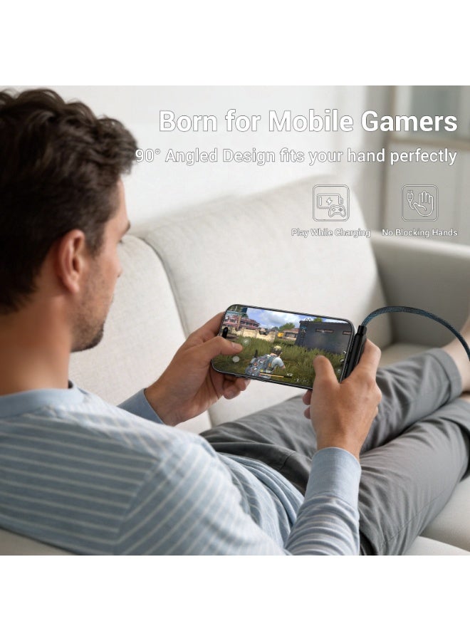 XIMAND كابل شحن مخفي بحامل، كابل شحن سريع بقدرة 240 واط للمكتب، كابل USB-C إلى USB-C بطول 4.9 قدم مع حامل معدني قابل للدوران 360 درجة، شاحن وحامل 2 في 1 للألعاب والمكتب والمنزل، عبوة من قطعتين - Image 4