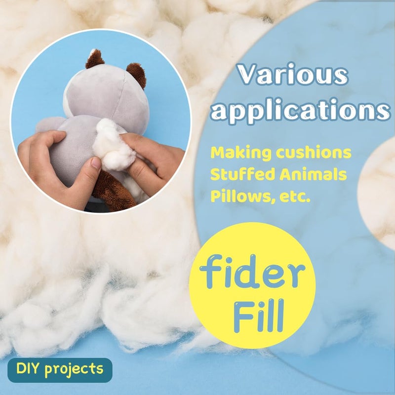 Kogyxe 2.12oz Combed Cotton Filling, High Resilience Cotton Stuffing, Stuffing for Stuffed Animals, Premium Pillow Stuffing for Small Stuffed Cushions Crochet DIY Crafts - Image 4