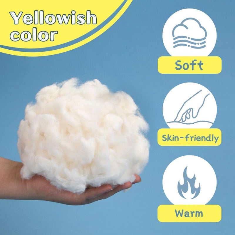 Kogyxe 2.12oz Combed Cotton Filling, High Resilience Cotton Stuffing, Stuffing for Stuffed Animals, Premium Pillow Stuffing for Small Stuffed Cushions Crochet DIY Crafts - Image 3