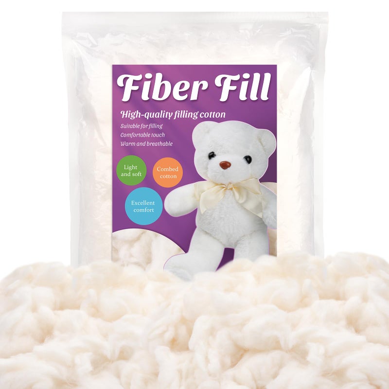 Kogyxe 2.12oz Combed Cotton Filling, High Resilience Cotton Stuffing, Stuffing for Stuffed Animals, Premium Pillow Stuffing for Small Stuffed Cushions Crochet DIY Crafts - Image 1