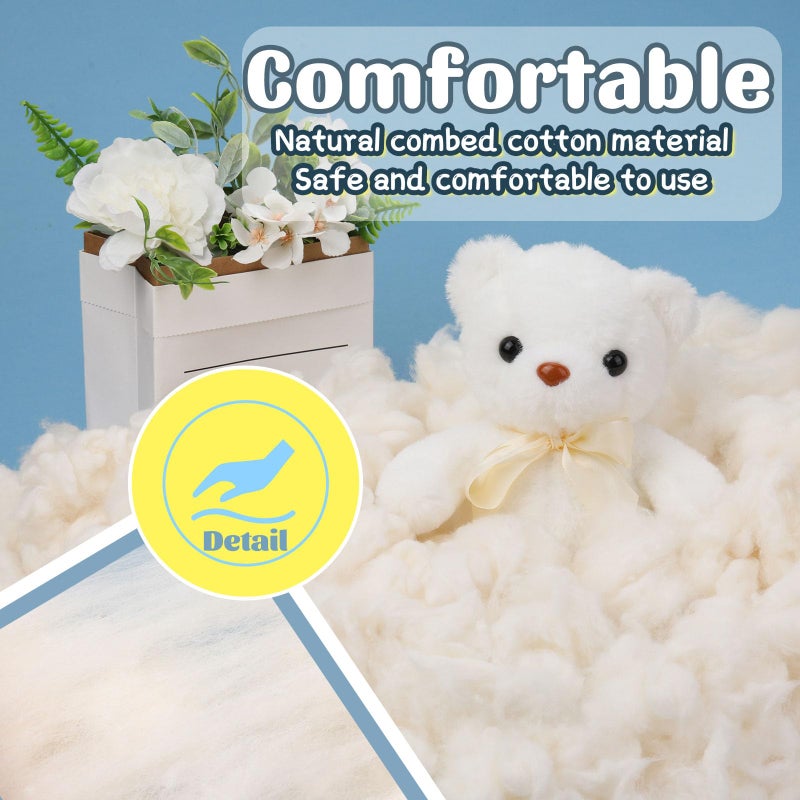 Kogyxe 2.12oz Combed Cotton Filling, High Resilience Cotton Stuffing, Stuffing for Stuffed Animals, Premium Pillow Stuffing for Small Stuffed Cushions Crochet DIY Crafts - Image 5