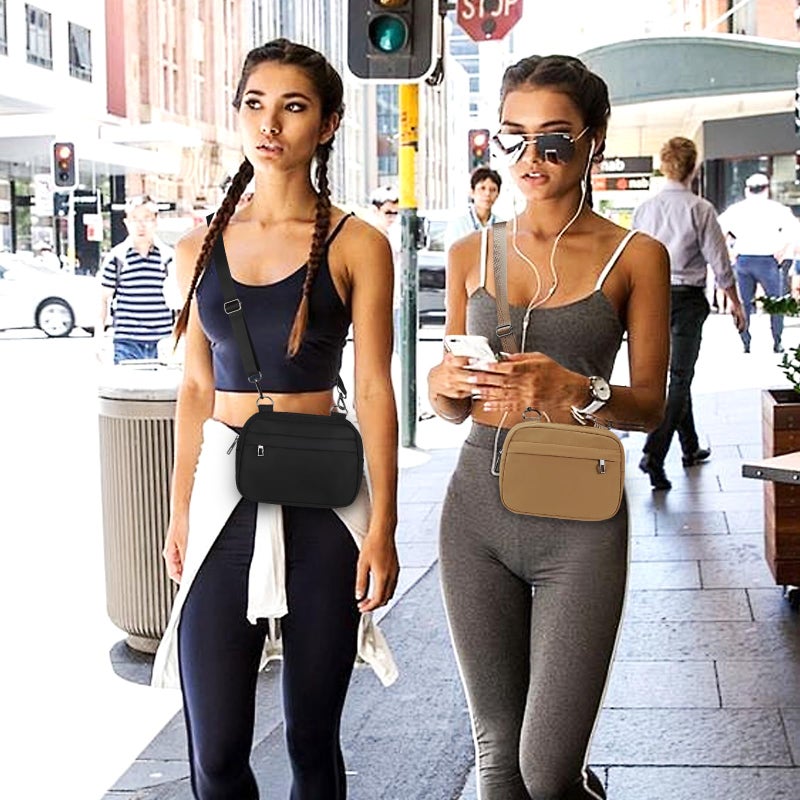 MAXTOP Small Crossbody Bags for Women Men with Detachable Strap Brown Fanny Packs for Women Cell Phone Purse for Travel Walking - Image 2