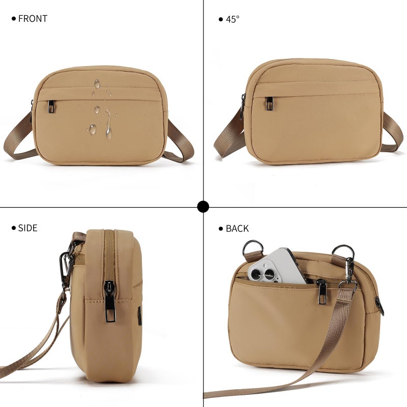 MAXTOP Small Crossbody Bags for Women Men with Detachable Strap Brown Fanny Packs for Women Cell Phone Purse for Travel Walking - Image 4