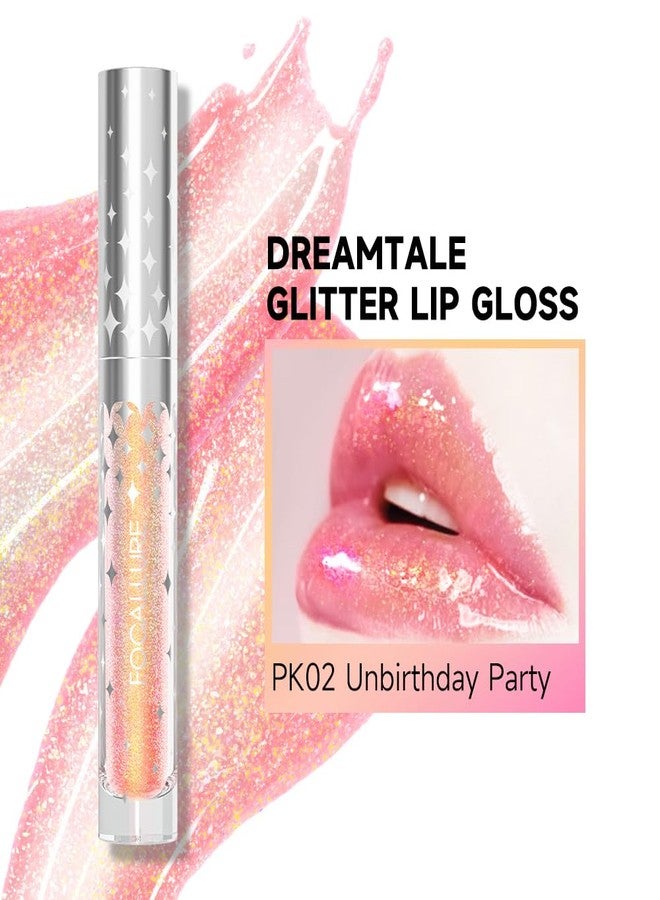 FOCALLURE Glitter Liquid Lipstick,Hydrating,Moisturizing Lip Gloss for Women,Sparkly Shimmer Lip Makeup,Long Lasting,Lightweight Formula for Lip Color and Shine,Unbirthday Party - Image 2