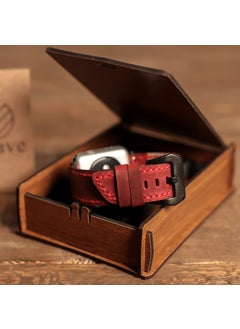 Vagave Apple Watch Compatible Crazy Leather Band with Oval End 42 44 45 mm  - Image 4