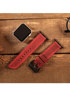 Vagave Apple Watch Compatible Crazy Leather Band with Oval End 42 44 45 mm  - Image 5
