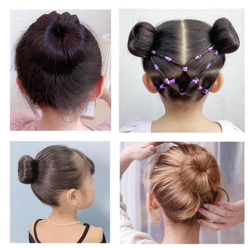 SQULIGT Hair Donut Set - 12 Pcs Crown Shapers for Short and Thin Hair, Kids Girls Women (Size S/ 2.3 Inch, Dark Brown) - Image 4
