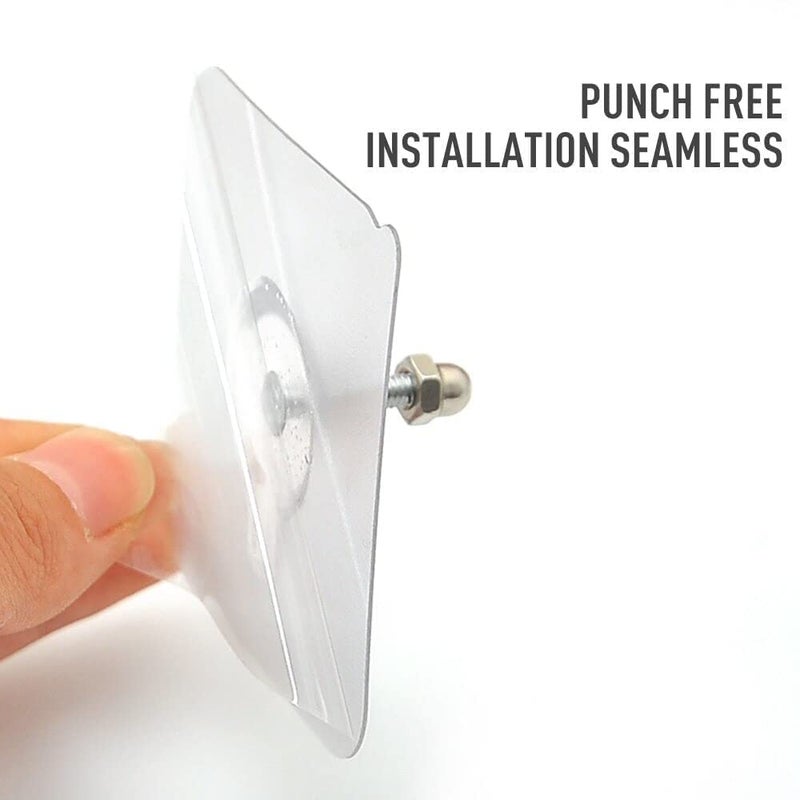 Cpixen Wood Alloy Steel Ceramic Stone Acrylic Transparent Nail Free Self Adhesive No Drilling Punch Free NonTrace for Kitchen Installation Home Bathroom Hanging Wall Mounted Hook 10 Pieces - Image 2