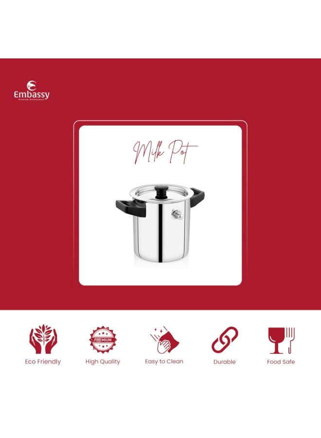 Embassy Milk Pot/Boiler/Cooker, 1 Litre (Stainless Steel) - Image 2