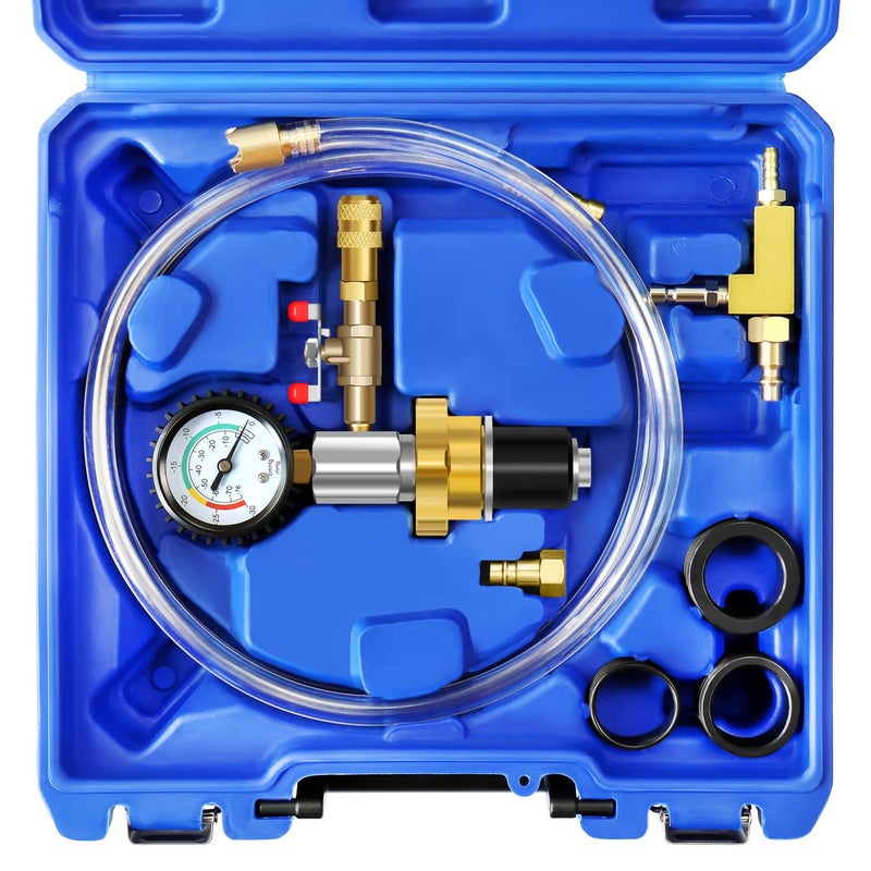 JIFETOR Universal Cooling System Vacuum Type Coolant Refill Tool Kit, Blue - Image 1