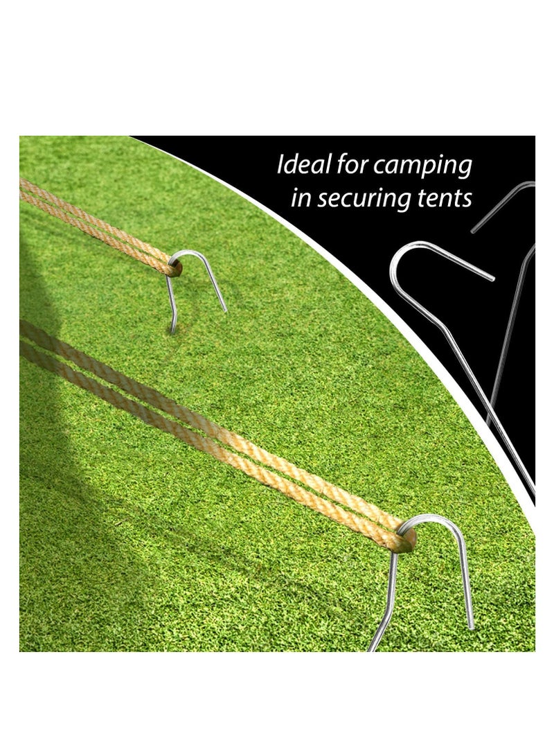 SOLARAE Tent Pegs, Metal Tent Hooks, Steel Camping Tent Nail Pegs, Stakes Heavy Duty Lightweight Long Tent Pegs for Hard Ground for Camping Hiking Traveling Beach and Outdoor 10Pcs - Image 3