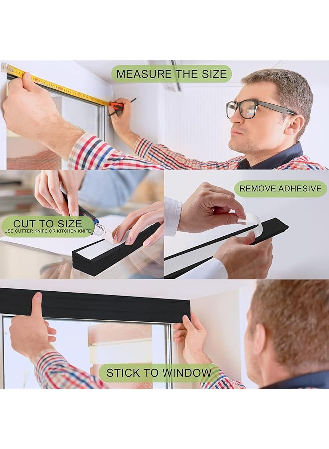 erorex Window Shades 1 Pcs Pleated Shade Heat Sun Protection Temporary Window Blind For Home Kitchen Room 90 X 180 Cm Black - Image 4