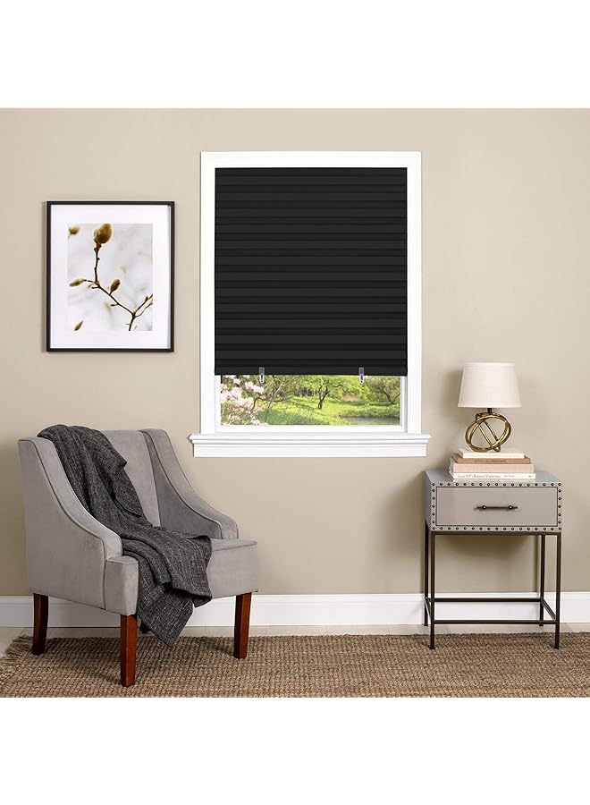 erorex Window Shades 1 Pcs Pleated Shade Heat Sun Protection Temporary Window Blind For Home Kitchen Room 90 X 180 Cm Black - Image 2