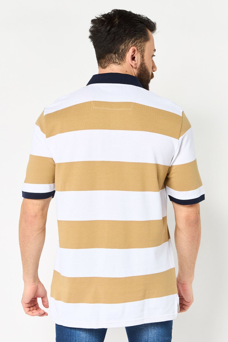 NAUTICA Men Regular Fit Short Sleeve Stripe Polo Shirt, Multicolor - Image 4